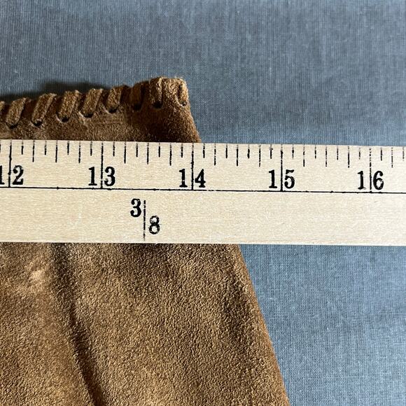 Etcetera Calf Suede Pencil Skirt 2 Green Brown Pink‎ Colorblock Boho Festival - Picture 9 of 9